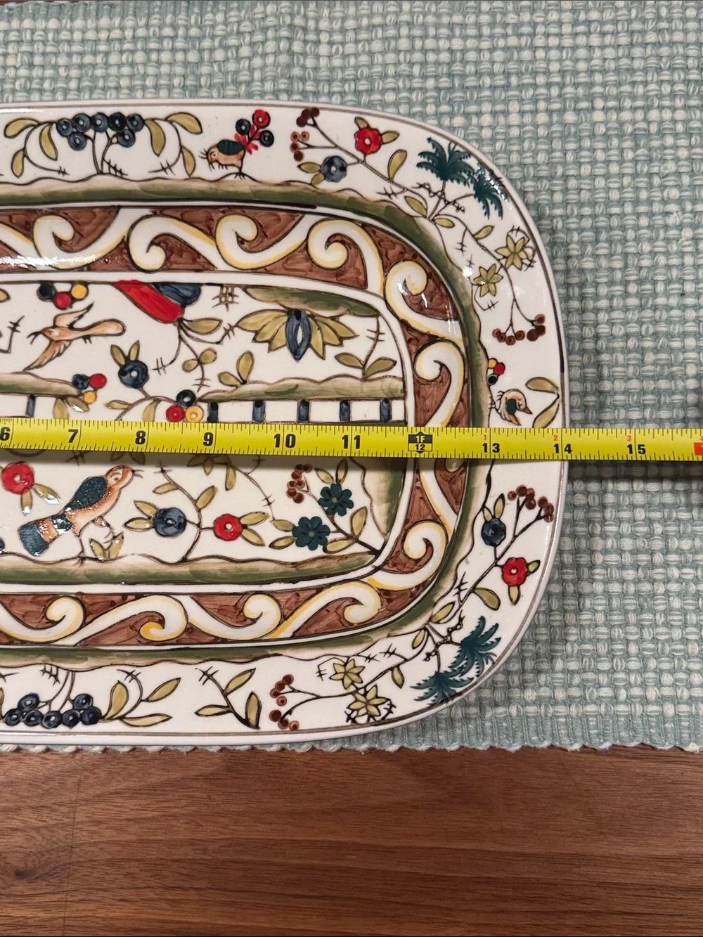 Temp-rations by Tara Decorative Hand-Painted Ceramic Serving Platter